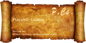 Puczkó Csaba névjegykártya