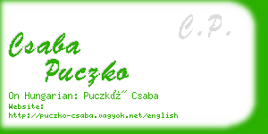 csaba puczko business card